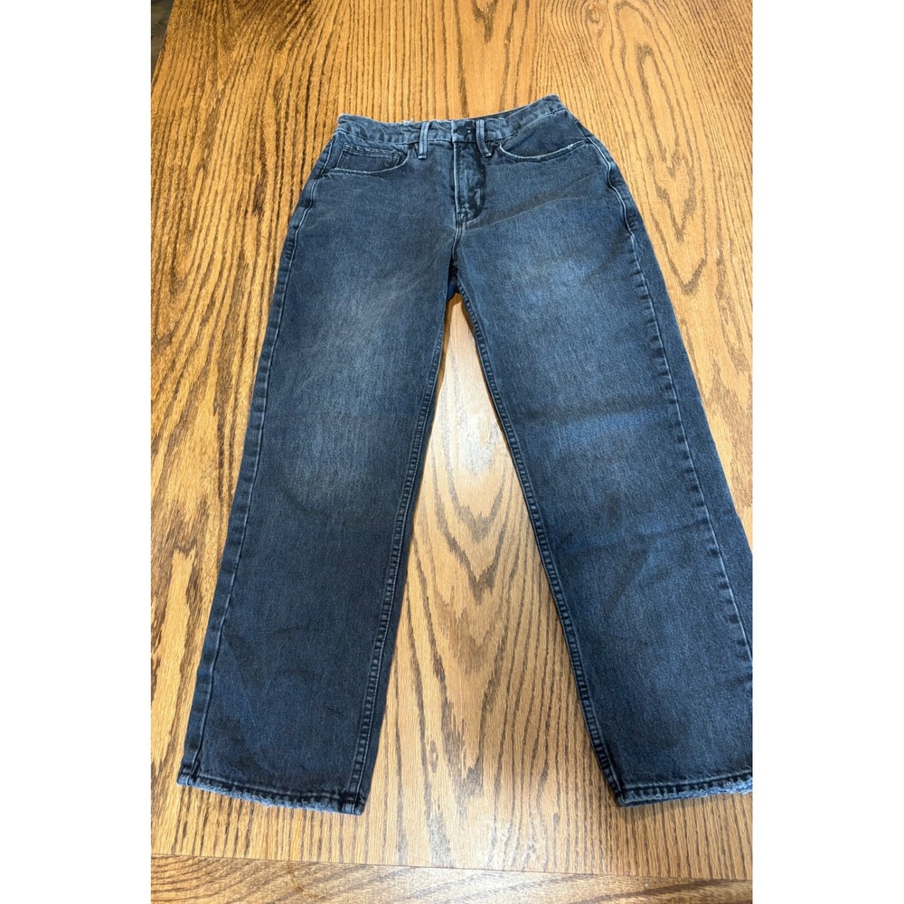 Good American High Rise Straight Leg Jeans Washed Black Size 4 27 GNDU999BT